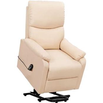 Zdvíhacie polohovacie kreslo krémové textil, 329748