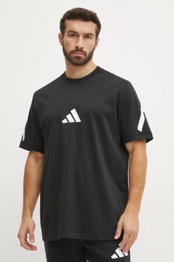 Bavlnené tričko adidas Z.N.E. pánske, čierna farba, s potlačou, JC7920