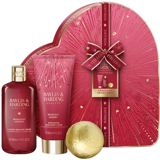 Baylis & Harding Midnight Cherry darčeková sada v tvare srdca