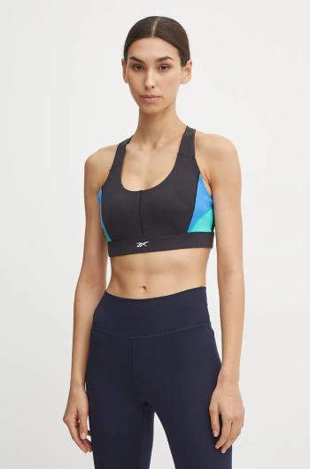 Športová podprsenka Reebok Lux Colourblock čierna farba, vzorovaný, 100205636