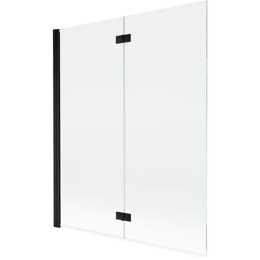 MEXEN - MIST vaňová zástena 140x150 cm 6mm 2-s, čierna, číra, ľavá 8A9-140-002-70-00-L