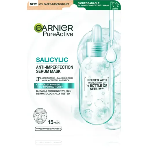 Garnier Pure Active Salicylic plátenná maska proti nedokonalostiam pleti 1 ks