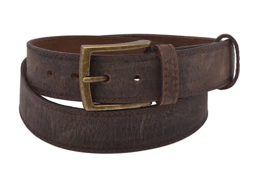 Pánsky kožený opasok 747-40-35 tmavý tan hunter šitý pracka Bohdan