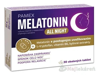 PAMEX Melatonín all night 30 tabliet