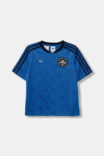 Detské tričko adidas Originals modrá farba, vzorované, JV7681