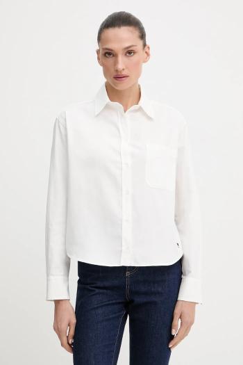 Bavlnená košeľa Weekend Max Mara NUORO biela farba, voľný strih, s klasickým golierom, 2525116111600