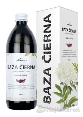 Nefdesante BAZA ČIERNA (100 % šťava z bazy čiernej s prídavkom vitamínu C 500 ml) 500 ml
