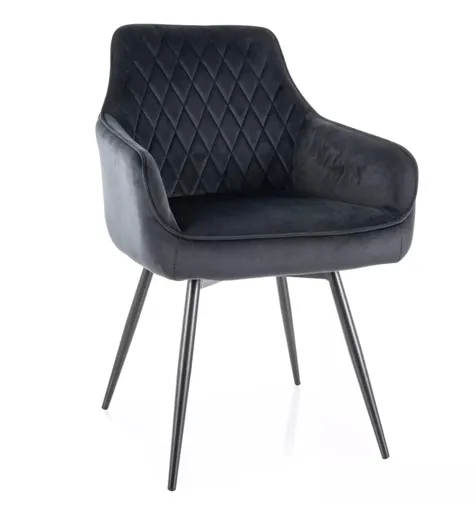 Signal Jedálenská stolička MARLO VELVET | čierna