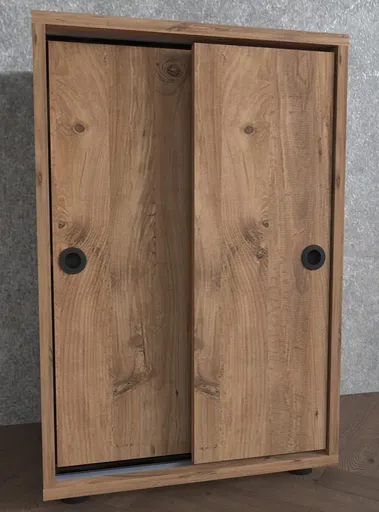 VCM Kancelářská skříň s posuvnými dveřmi Ulas 2-komorová, dub medový