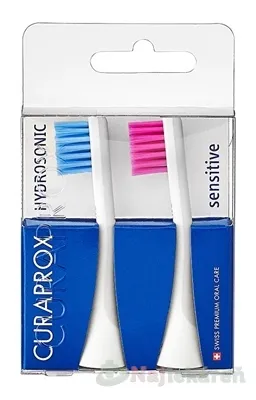 CURAPROX HYDROSONIC SENSITIVE Hydrosonická náhradná hlavica, modrá + ružová, 2 ks