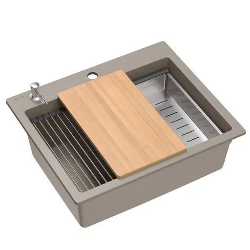 Quadron Quadron - Granitový drez KURT 110 WORKSTATION BEIGE ZLE-09040