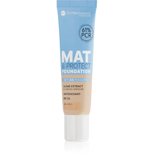 Bell Hypoallergenic Mat & Protect dlhotrvajúci zmatňujúci make-up SPF 25 odtieň 06 Caramel 30 g