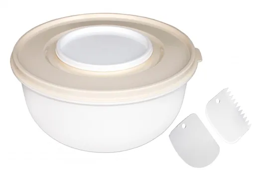 PETRA PLAST - Miska na kysnutie a šľahanie s 2 vekami 3L a stierka