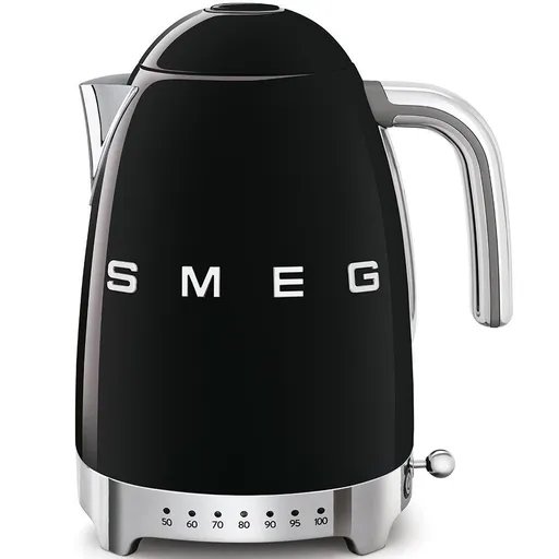 Smeg KLF04BLEU rýchlovarná kanvica, 1, 7 l (7 šálok), 2400 W, štýl 50. rokov, riadenie teploty, 7 programov, čierna