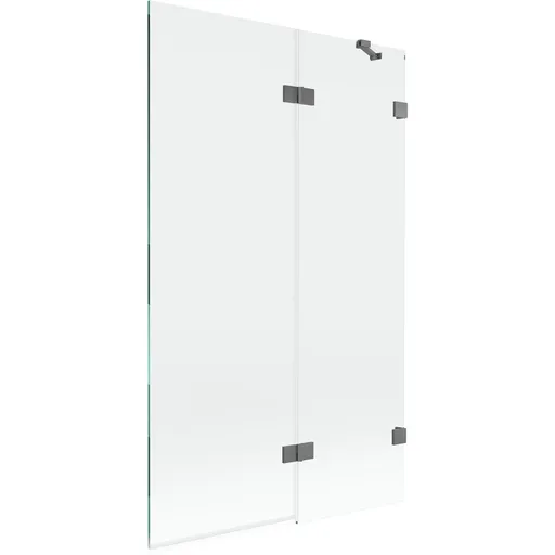 MEXEN/S - Lunar vaňová zástena 2-krídlová pravá 110 x 150, transparent, grafit metal 897-110-100-95-00-P