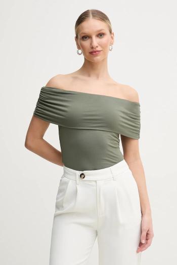 Blúzka Guess CHARLOTTE dámska, zelená farba, jednofarebná, W5GP08 KACM2