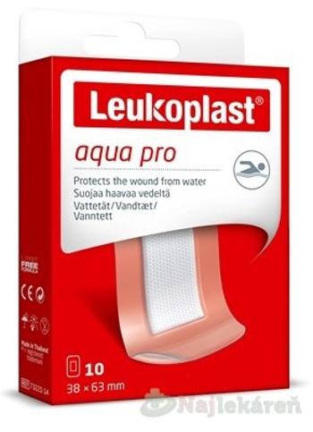 LEUKOPLAST AQUA PRO Vodeodolná náplasť na rany 38x63mm, 10ks