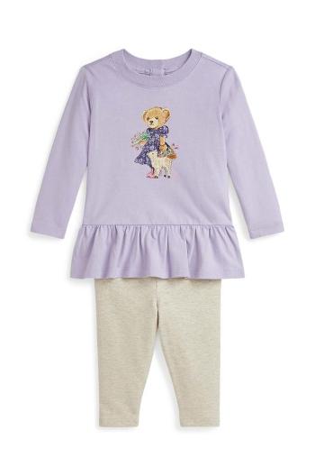 Detská súprava Polo Ralph Lauren fialová farba, 310952350001
