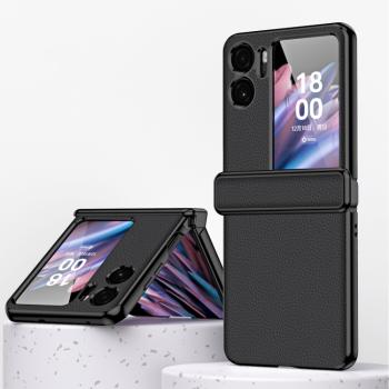 LEATHER Ochranné puzdro pre OPPO Find N2 Flip čierne