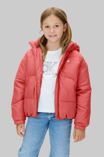 Detská bunda Calvin Klein Jeans ružová farba, IG0IG02056