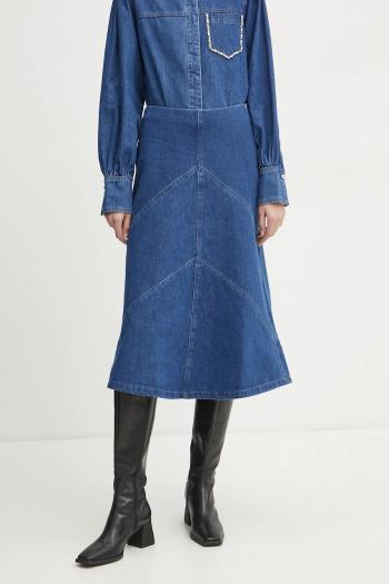 Rifľová sukňa Bruuns Bazaar midi, áčkový strih, BBW4465