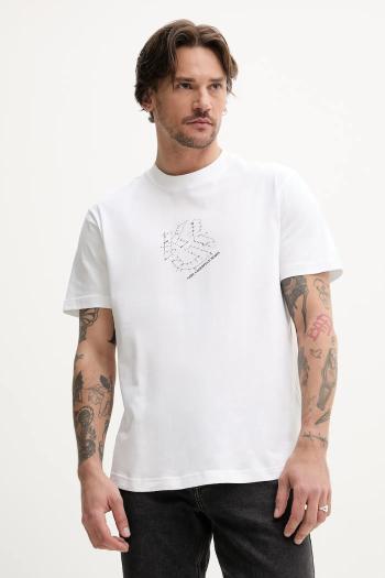 Bavlnené tričko Karl Lagerfeld Jeans pánske, biela farba, s potlačou, A2M17073