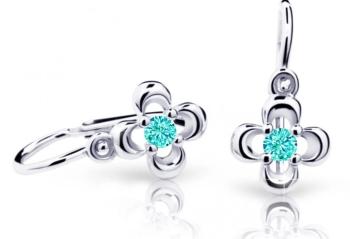 Cutie Jewellery Detské náušnice z bieleho zlata C2013-10-X-2 svetlo zelená