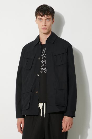Bavlnená bunda MKI MIYUKI ZOKU Ripstop Cargo Jacket čierna farba, prechodná, oversize, RIPSTOP.CARGO.JACKET