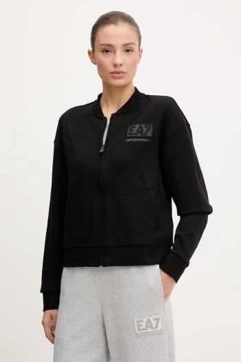 Mikina EA7 Emporio Armani čierna farba, s potlačou, AF12473.7W000178