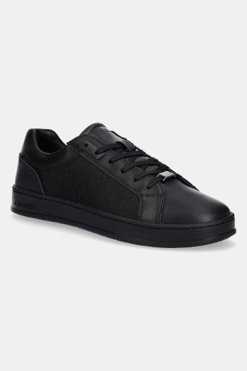 Tenisky Calvin Klein LOW TOP LACE UP EYELET JAQ MONO pánske, čierna farba, HM0HM01815