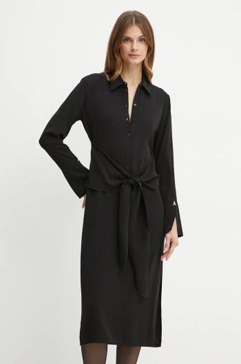 Šaty Patrizia Pepe čierna farba, midi, rovný strih, 2A2842 A509