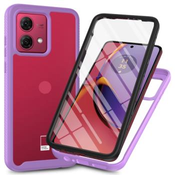 DUAL Obojstranný kryt s fóliou Motorola Moto G84 5G fialový