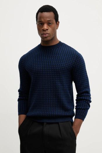 Vlnený sveter Emporio Armani tmavomodrá farba, ľahký, EM001989 AF14199