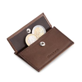 Slimpuro Coin Pocket s ochrannou kartou RFID pre ZNAP Slim Wallets 8 a 12, spínací gombík 