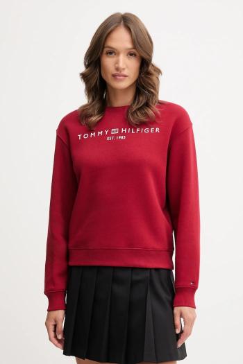 Mikina Tommy Hilfiger modrá farba, s potlačou, WW0WW39791