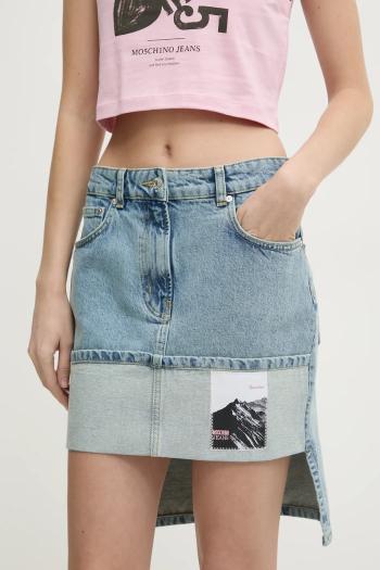 Rifľová sukňa Moschino Jeans mini, rovný strih, 0112 3217