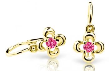 Cutie Jewellery Zlaté detské náušnice C2013-10-X-1 fuchsiová