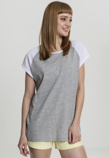 Urban Classics Ladies Contrast Raglan Tee grey/white - 4XL