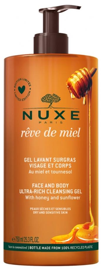 Nuxe Zvláčňujúci sprchový gél na telo aj tvár Rêve de Miel (Face and Body Ultra Rich Cleansing Gel) 750 ml