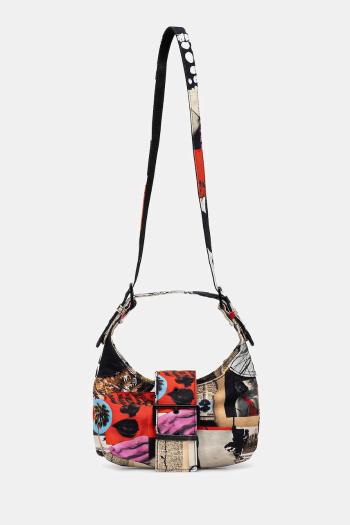 Bavlnená taška Desigual COLLAGE LACROIX čierna farba, 25SAXA16