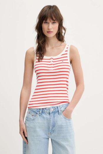 Top Tommy Jeans dámsky, červená farba, DW0DW19492