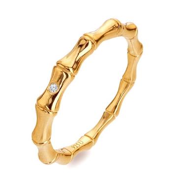 Hot Diamonds Minimalistický pozlátený prsteň s diamantom Golden Edit Hope DR298 56 mm