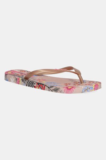 Šľapky Ipanema VERAO TROPIC dámske, béžová farba, na plochom podpätku, 27197-BB268