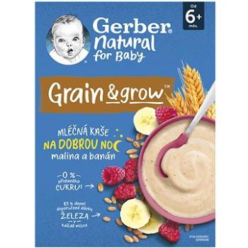 GERBER Natural mliečna kaša pšenično-ovsená malina a banán 220 g (8445290248558)