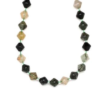 Rutilkvarc fazettált zöld lampion 8x8mm