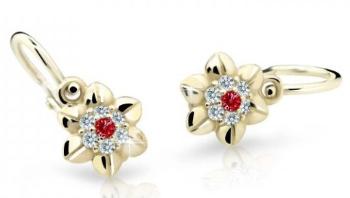 Cutie Jewellery Roztomilé detské náušnice zo žltého zlata C2202-10-X-1 červená