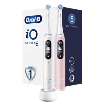 ORAL-B iO6 Series Duo Pack White / Pink Sand Extra Handle elektrická zubná kefka