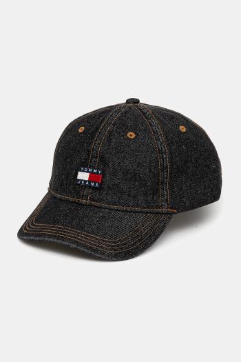 Džínsová šiltovka Tommy Jeans pánska, tmavomodrá farba, s nášivkou, AM0AM13535
