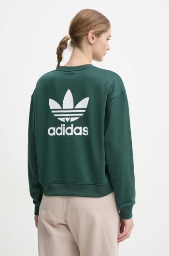 Mikina adidas Originals dámska, zelená farba, s potlačou, IY4715