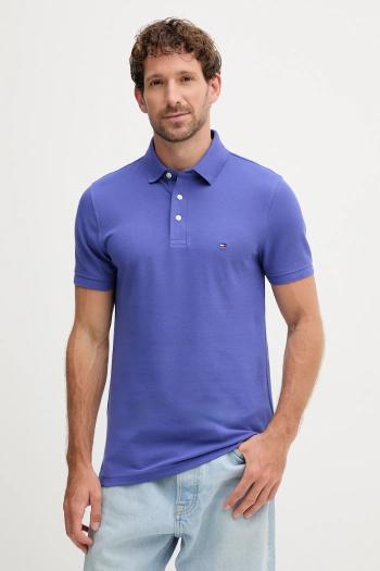 Polo tričko Tommy Hilfiger pánske, zelená farba, jednofarebné, MW0MW17771
